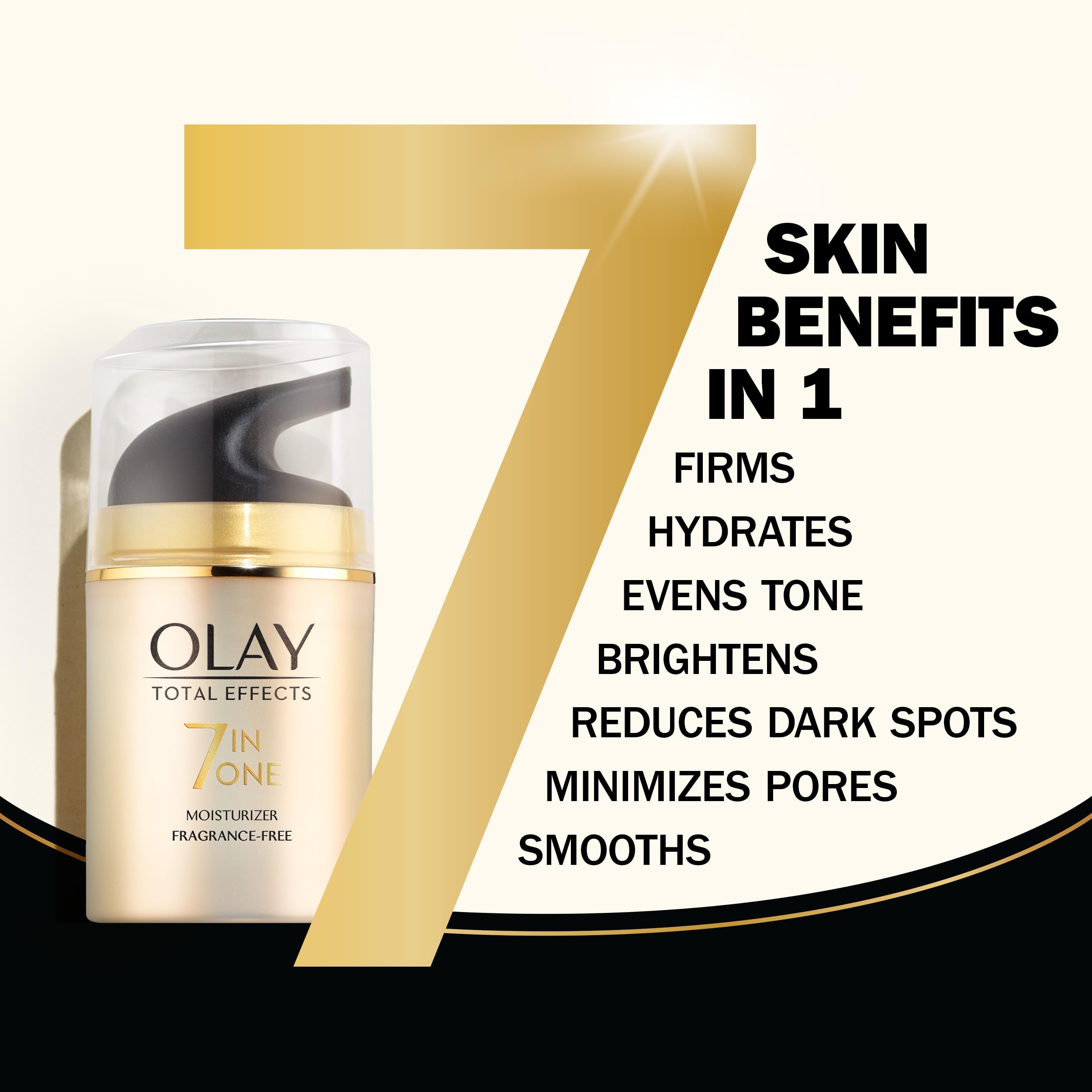 Olay Total Effects sin fragancia, aplicación rápida para rutina diaria.