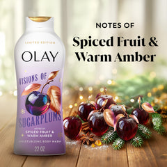Olay Visiones de Azucarillos: fragancia festiva de fruta especiada.