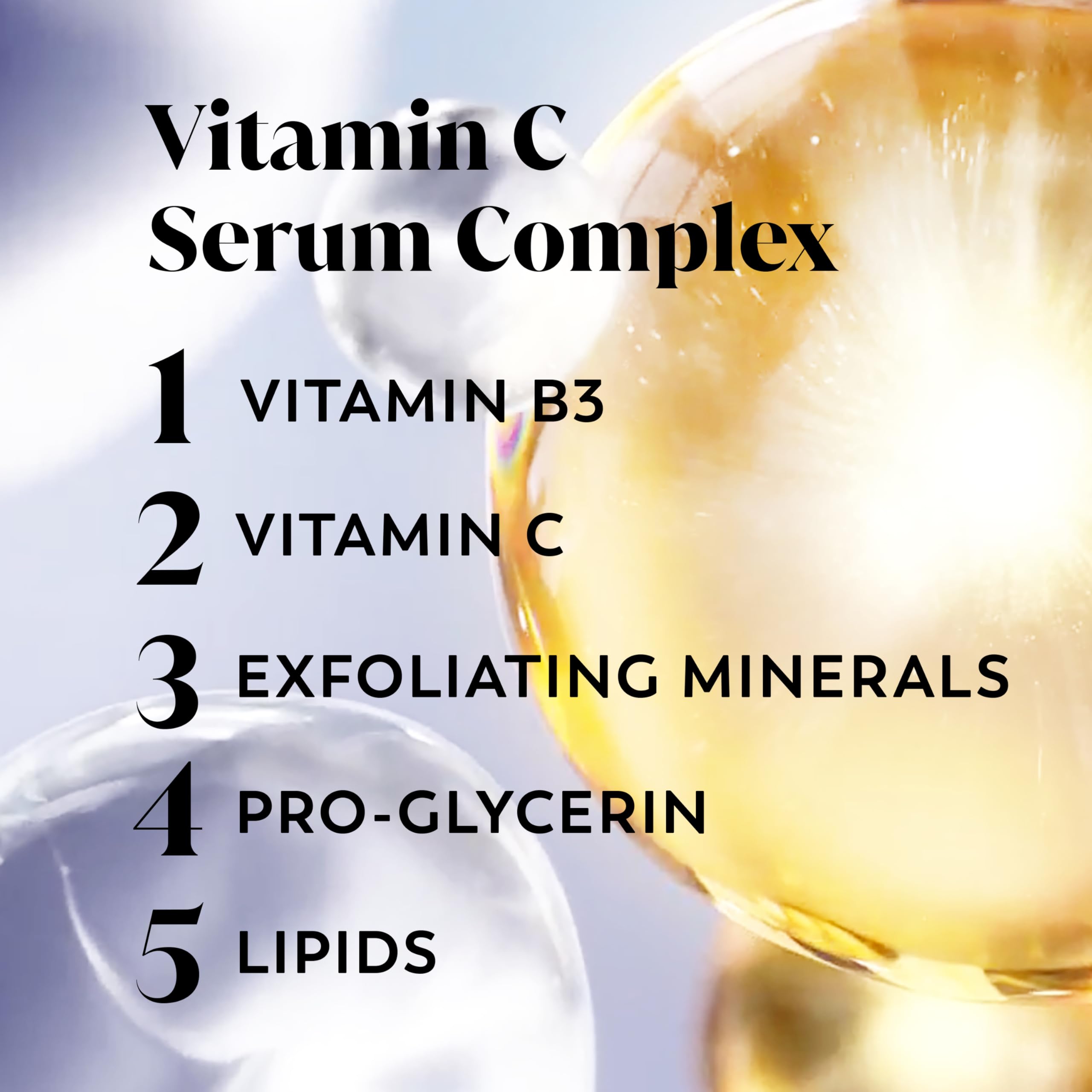 Etiqueta de Olay muestra vitamina C y tecnología Lameller