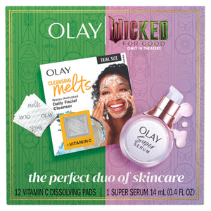 Conjunto Olay Wicked Perfect Duo en caja listo para iniciar tu rutina diaria.