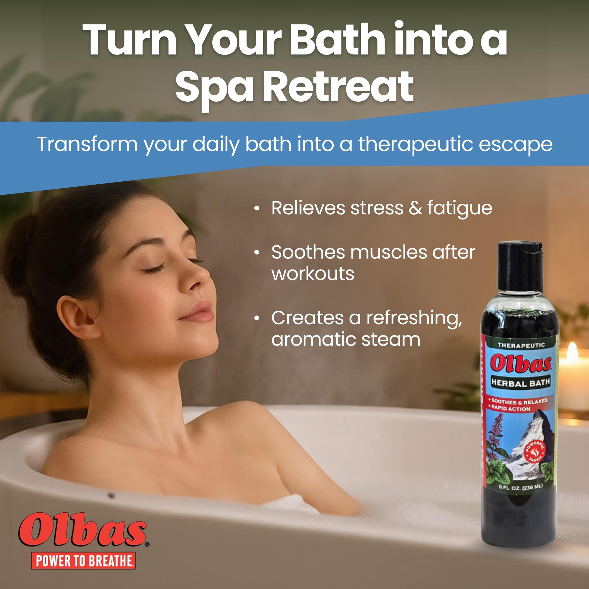 Olbas burbujas-closeup: burbujas aromáticas para una experiencia spa en casa.