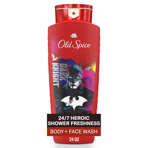 Old Spice Batman: doble acción para cuerpo y rostro, limpieza duradera.