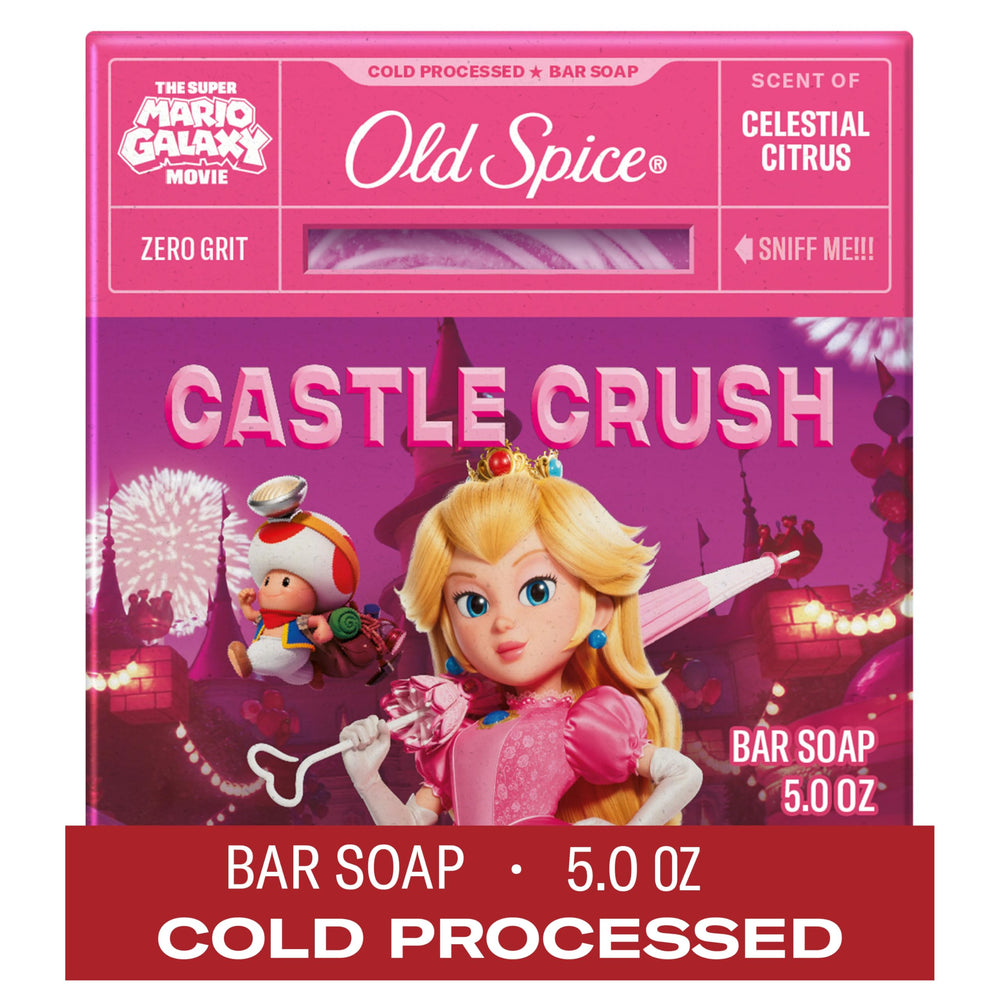 Old Spice Castle Crush barra frontal, lista para duchas rápidas.