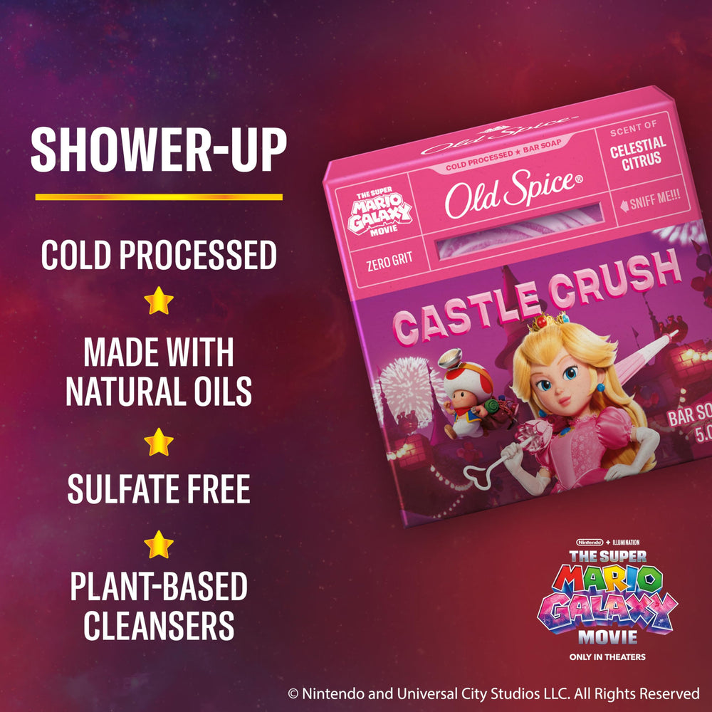Textura suave de Old Spice Castle Crush, lista para espuma cremosa.