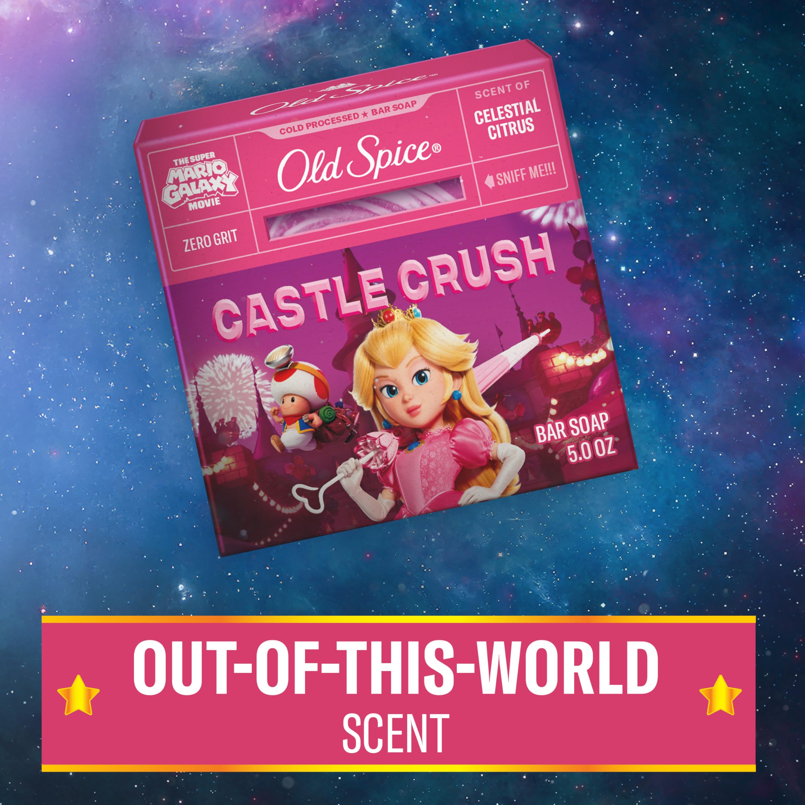Logo de Mario Galaxy en la edicif3n Castle Crush de Old Spice.