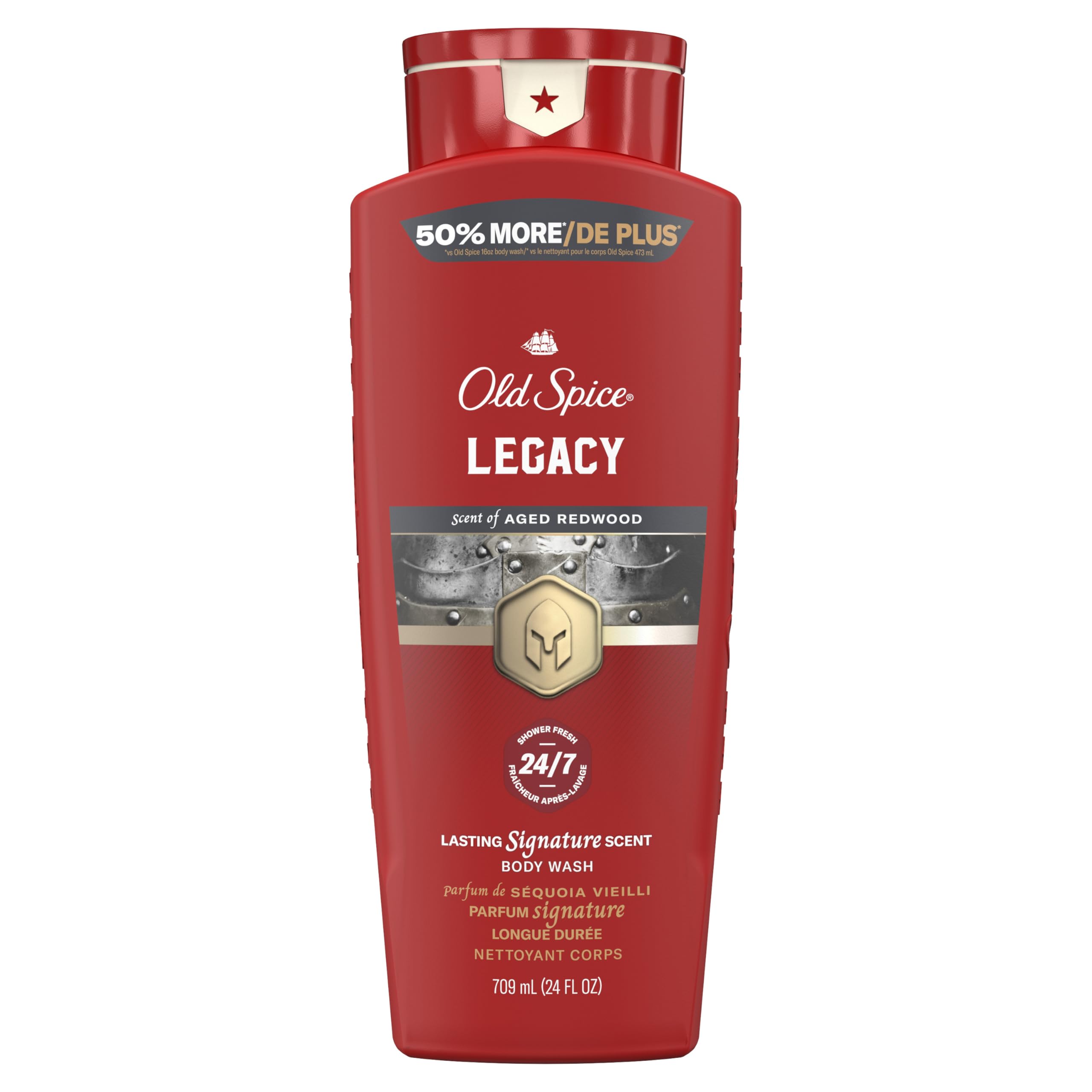 Old Spice Colección Roja: botella de ducha para uso diario y aroma duradero.