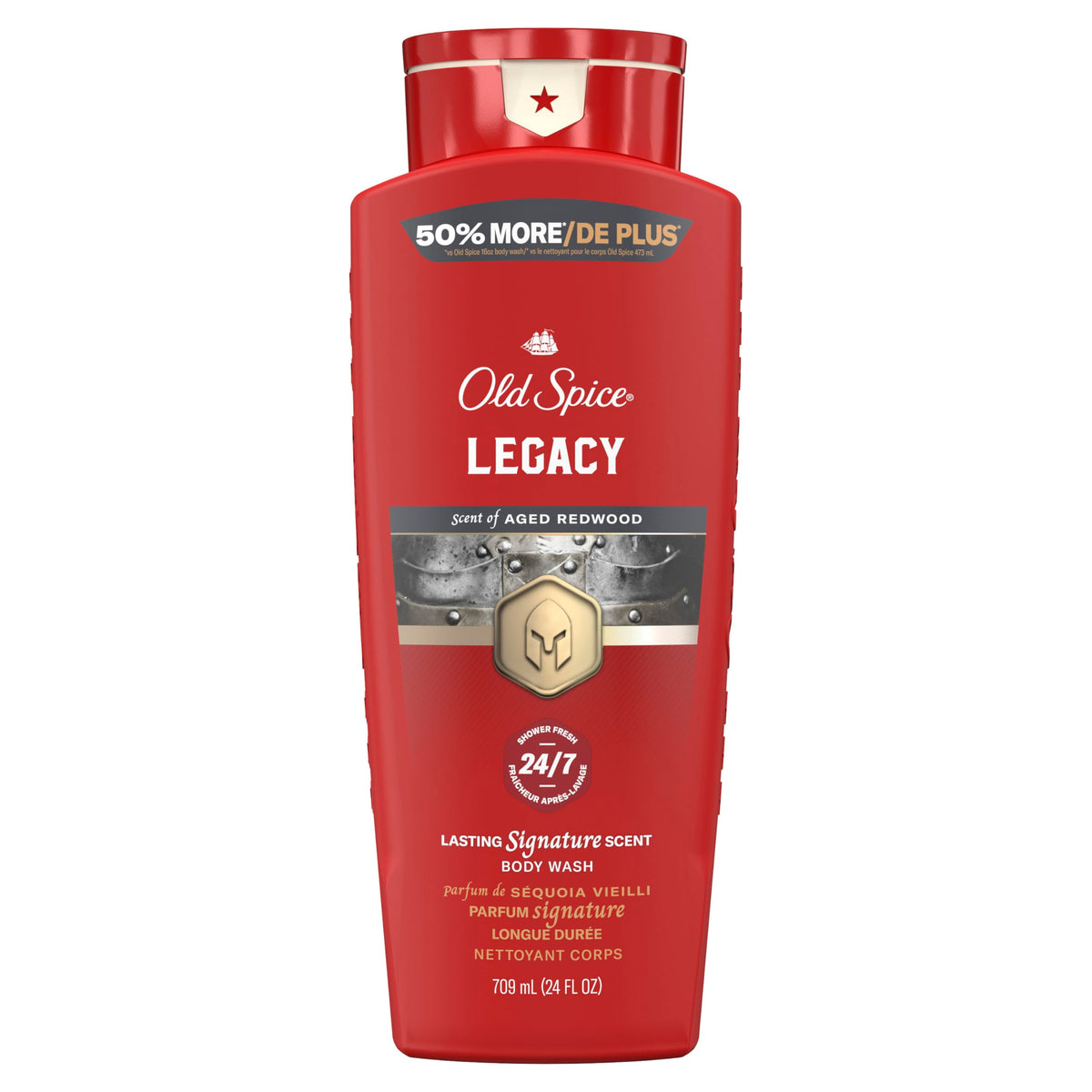 Old Spice Colección Roja: botella de ducha para uso diario y aroma duradero.