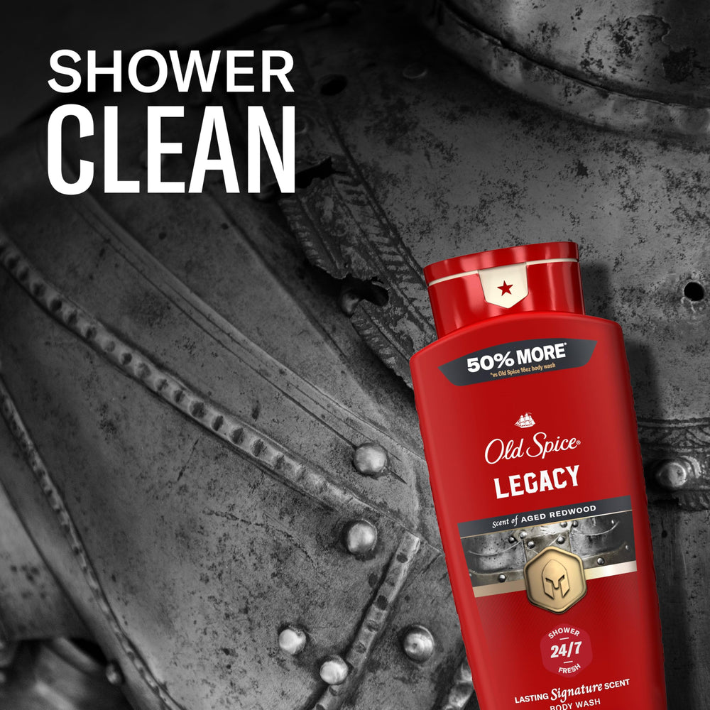Old Spice Colección Roja: fórmula hidratante para piel suave tras la ducha.
