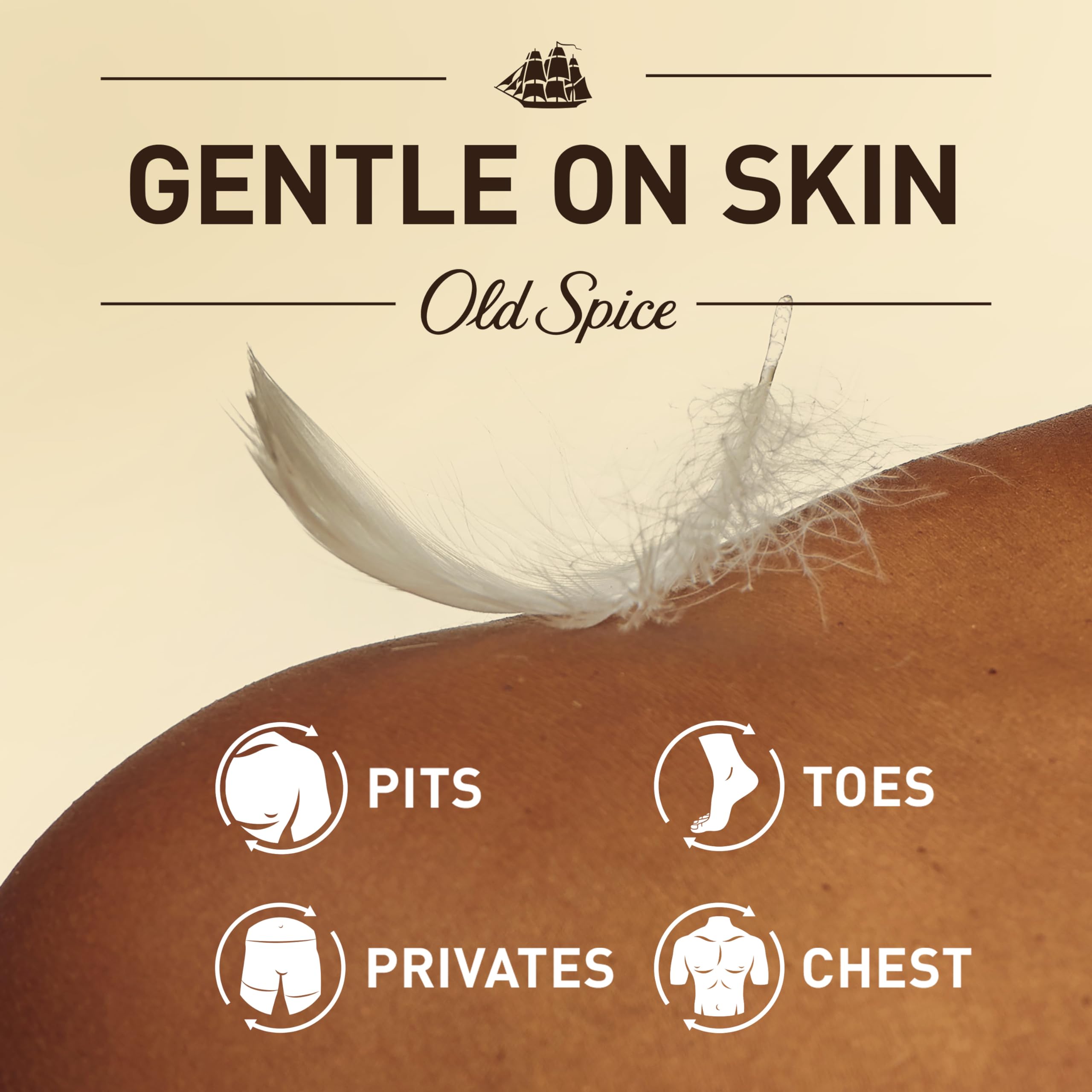 Producto sin aluminio de Old Spice, etiqueta limpia y diseño suave