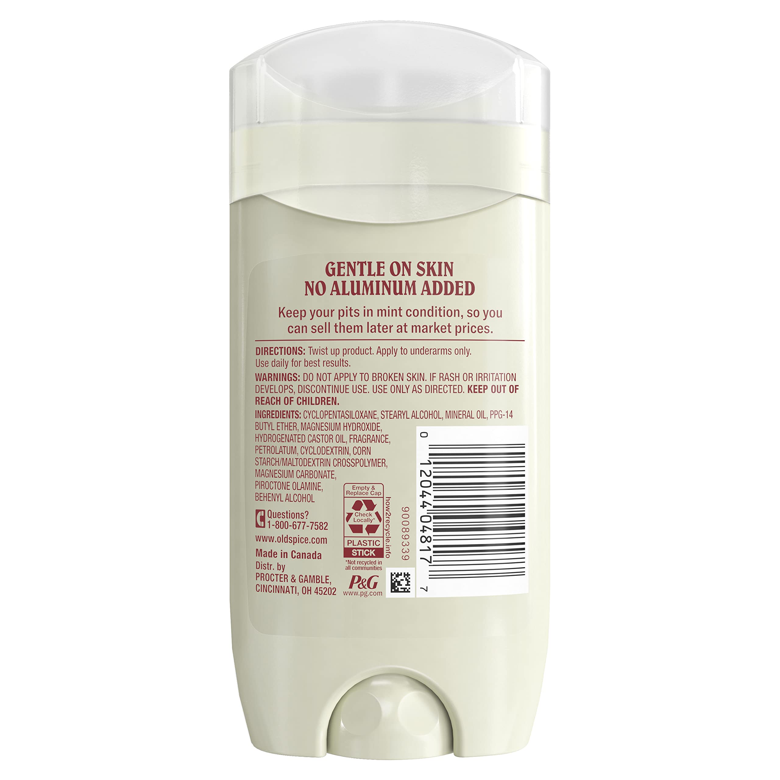 Old Spice desodorante sin aluminio en empaque, fragancia lavanda y menta para frescura diaria