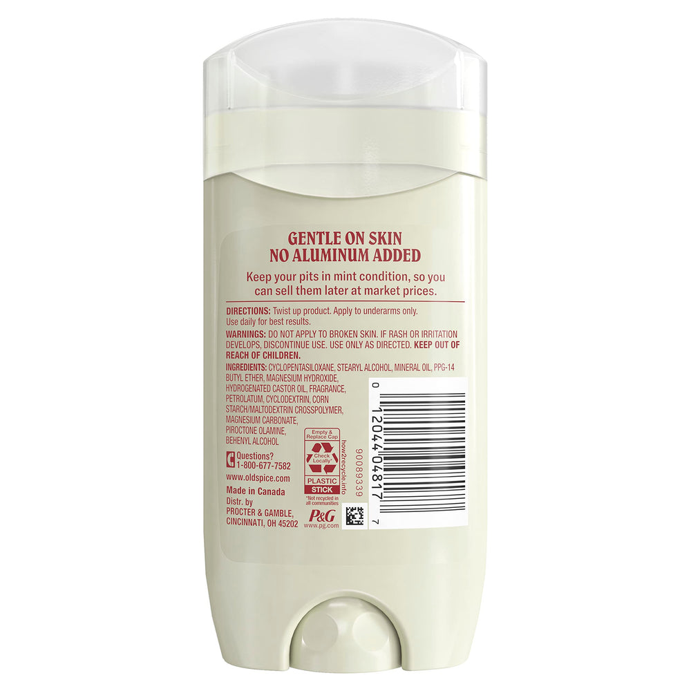Old Spice desodorante sin aluminio en empaque, fragancia lavanda y menta para frescura diaria