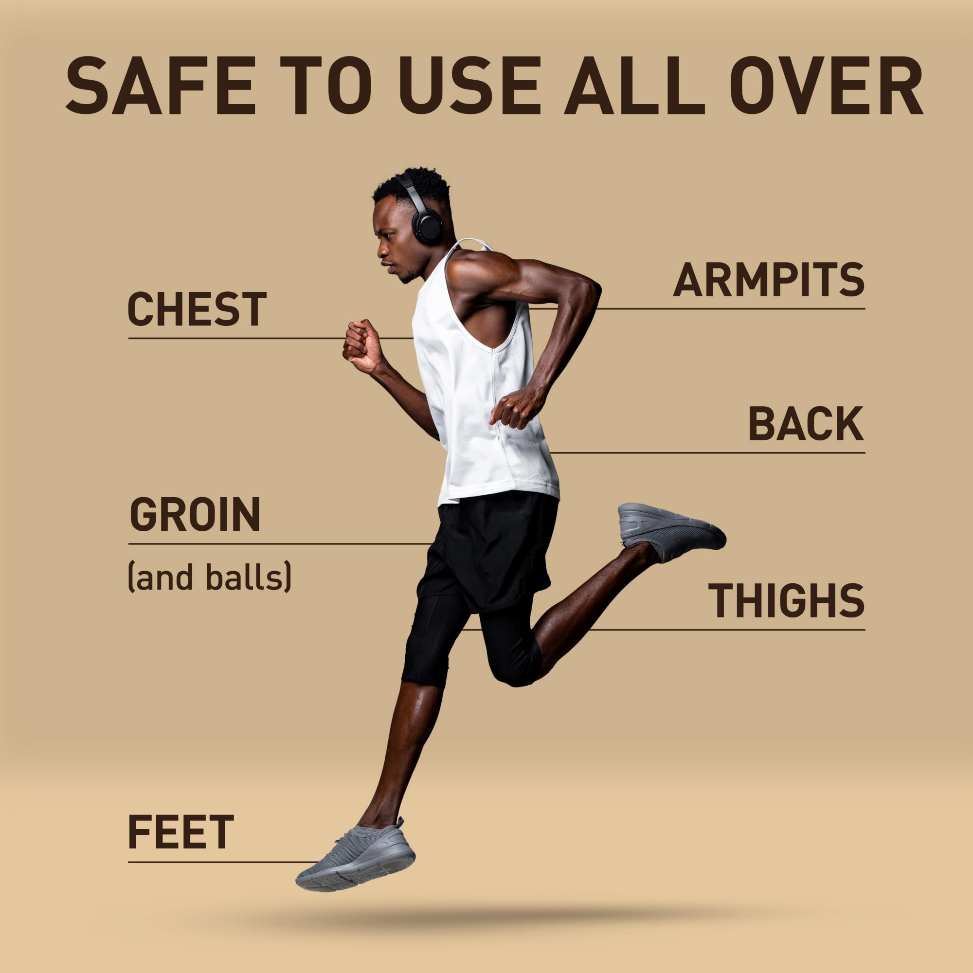 Old Spice desodorante total cuerpo sin fragancia, apto para uso continuo.