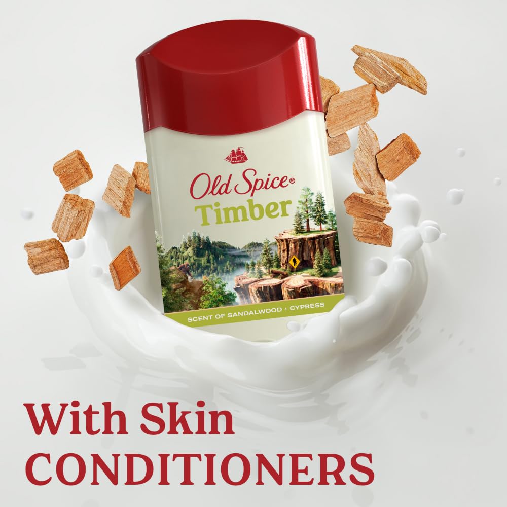 Aroma de madera con sándalo y ciprés de Old Spice Dry Feel.