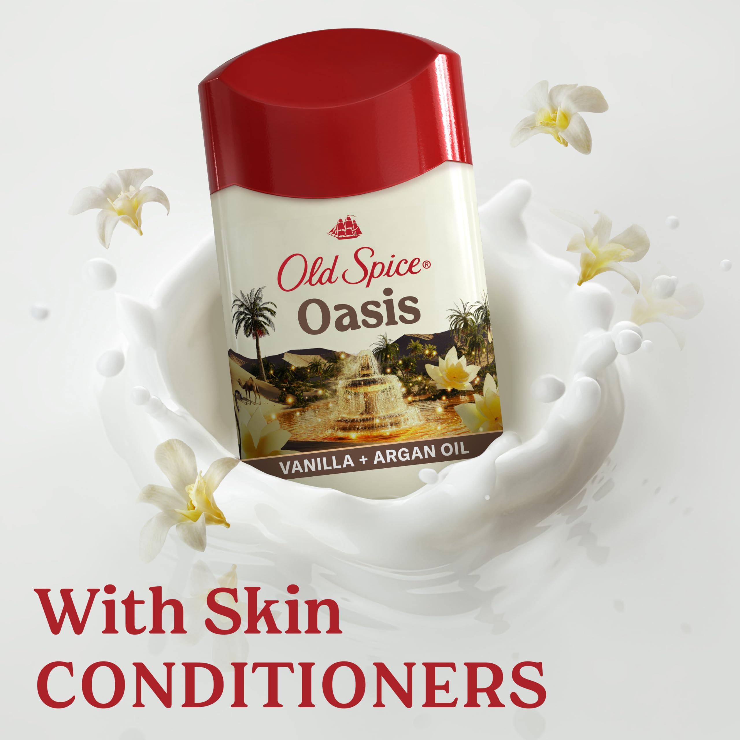 Old Spice Dry Feel desodorante, cuida la piel con acondicionadores suaves.