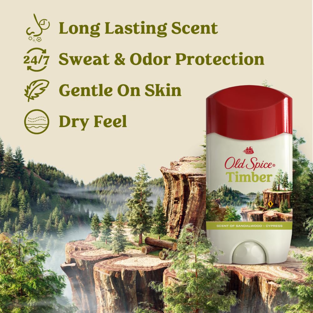 Old Spice Dry Feel ofrece protección diaria contra sudor y olor durante todo el día.