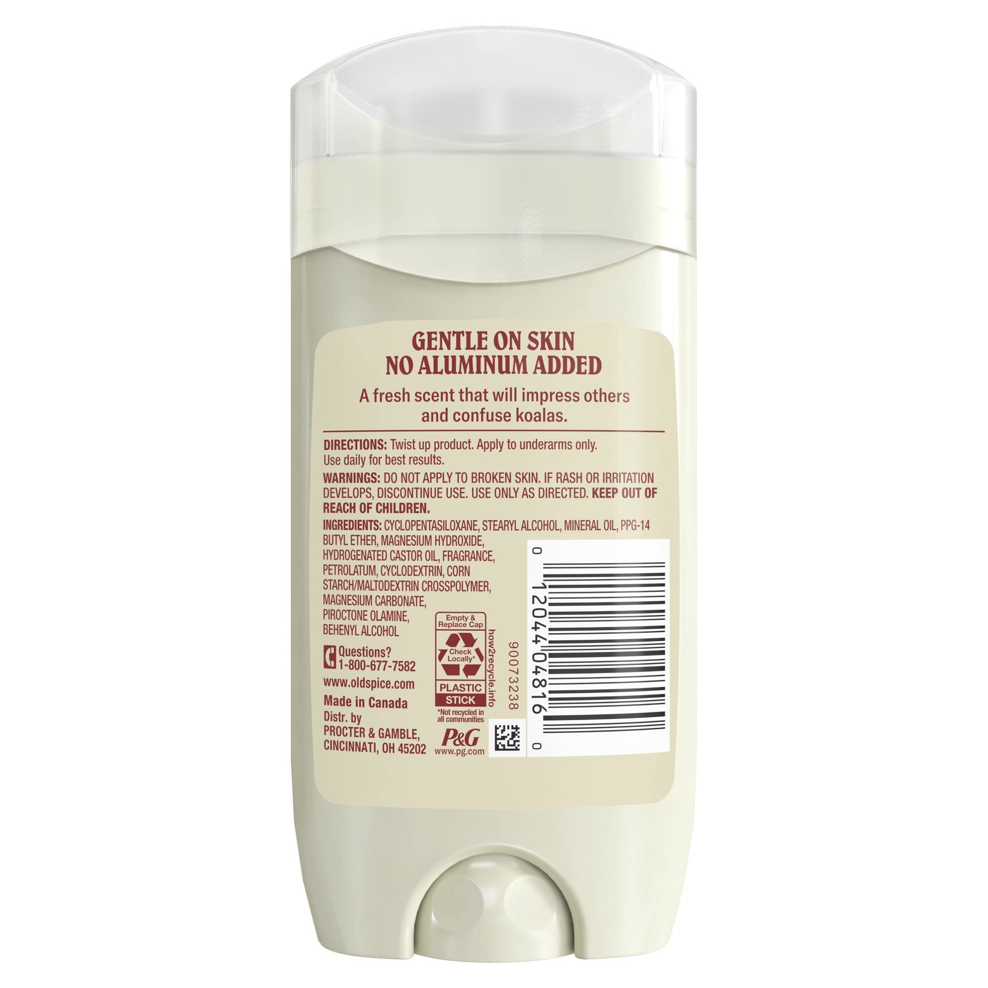 Old Spice GentleMan's Blend desodorante, aceite de coco suave para la piel sin aluminio.