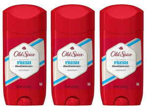 Old Spice High Endurance Fresh desodorante en barra, paquete de tres para uso diario.