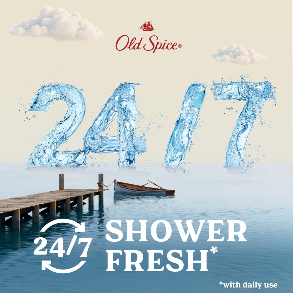 Old Spice ingrediente vitamina B3 en la fórmula para piel nutrida tras la ducha.