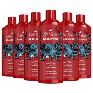 Old Spice Krakengard, botella 2 en 1, cabello más lleno tras cada lavado.
