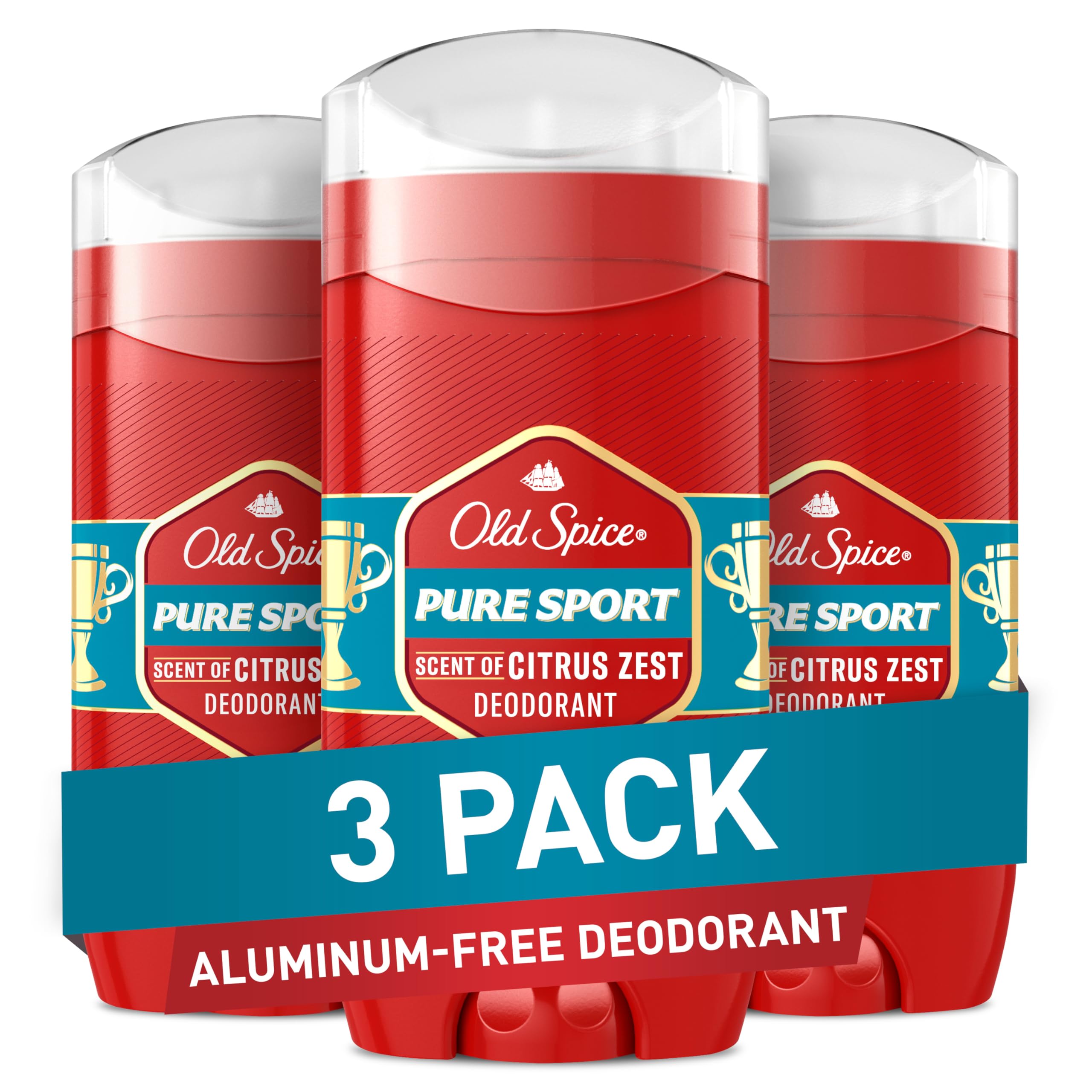 Old Spice Pure Sport desodorante frasco, fragancia cítrica duradera para uso diario.