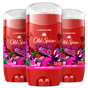 Old Spice Raptorstrike desodorante sin aluminio para protección diaria.