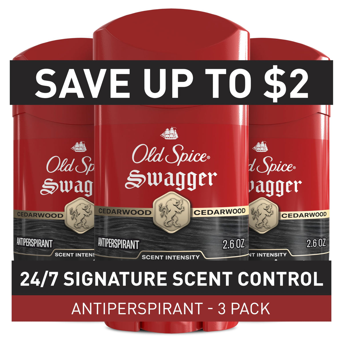 Old Spice Red Collection desodorante barra: aplicación suave para frescura todo el día.