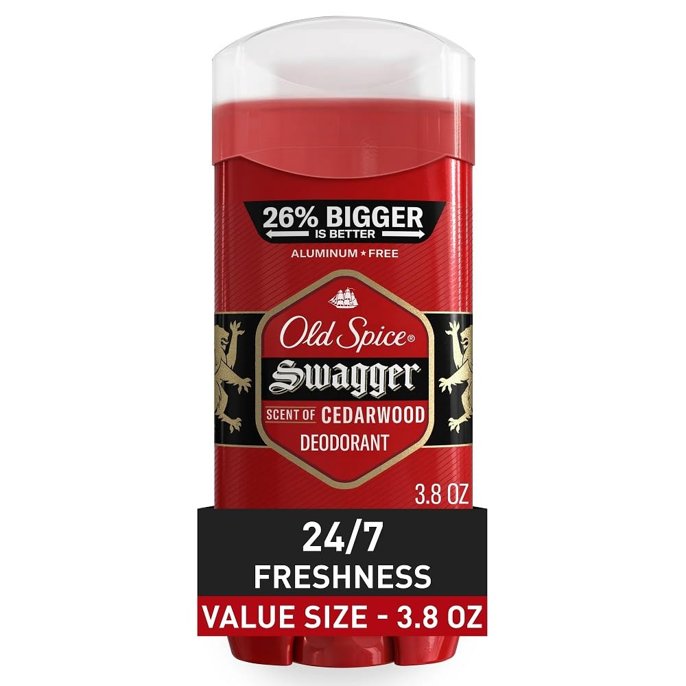 Old Spice Swagger desodorante invisible frente al envase, aroma lima-cedro para uso diario.