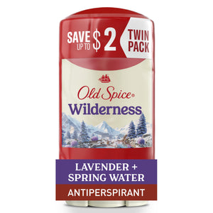 Old Spice sensación seca con lavanda y agua, protección diaria para piel sensible.