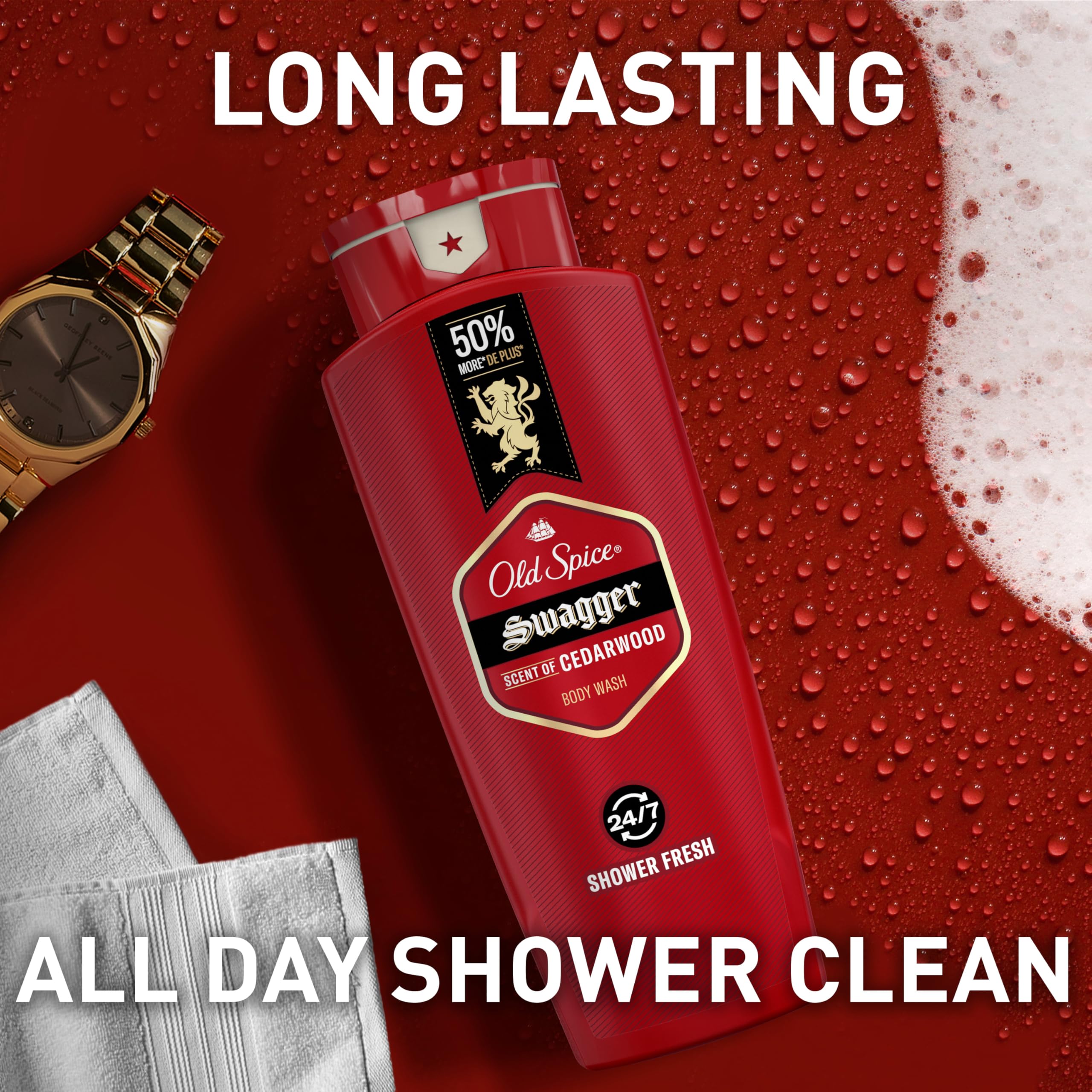 Old Spice Swagger, apertura de ducha para un uso rápido.