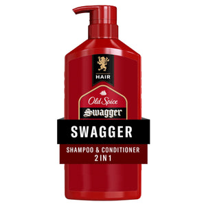 Old Spice Swagger, botella de champú y acondicionador para cabello más voluminoso y nutrido.
