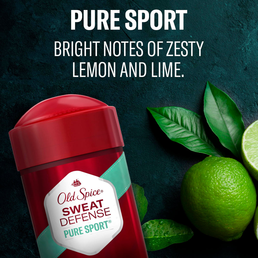 Old Spice Sweat Defense triple protección para sudor y olor.