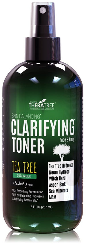 Oleavine TheraTree: frasco del tónico clarificador para rostro y cuerpo, sin alcohol.