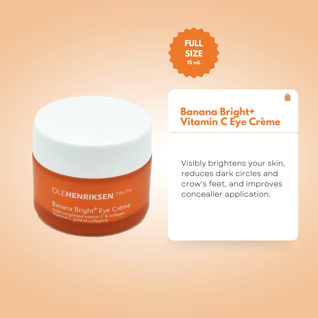 Aplicación suave con dedo anular de Banana Bright+ alrededor de los ojos.
