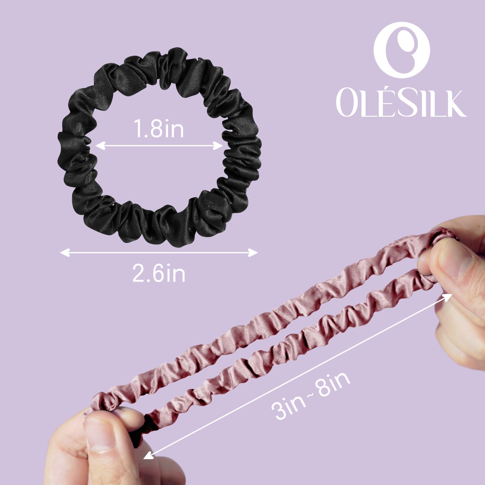 OLESILK scrunchies seda Morera regalo ideal para ocasiones