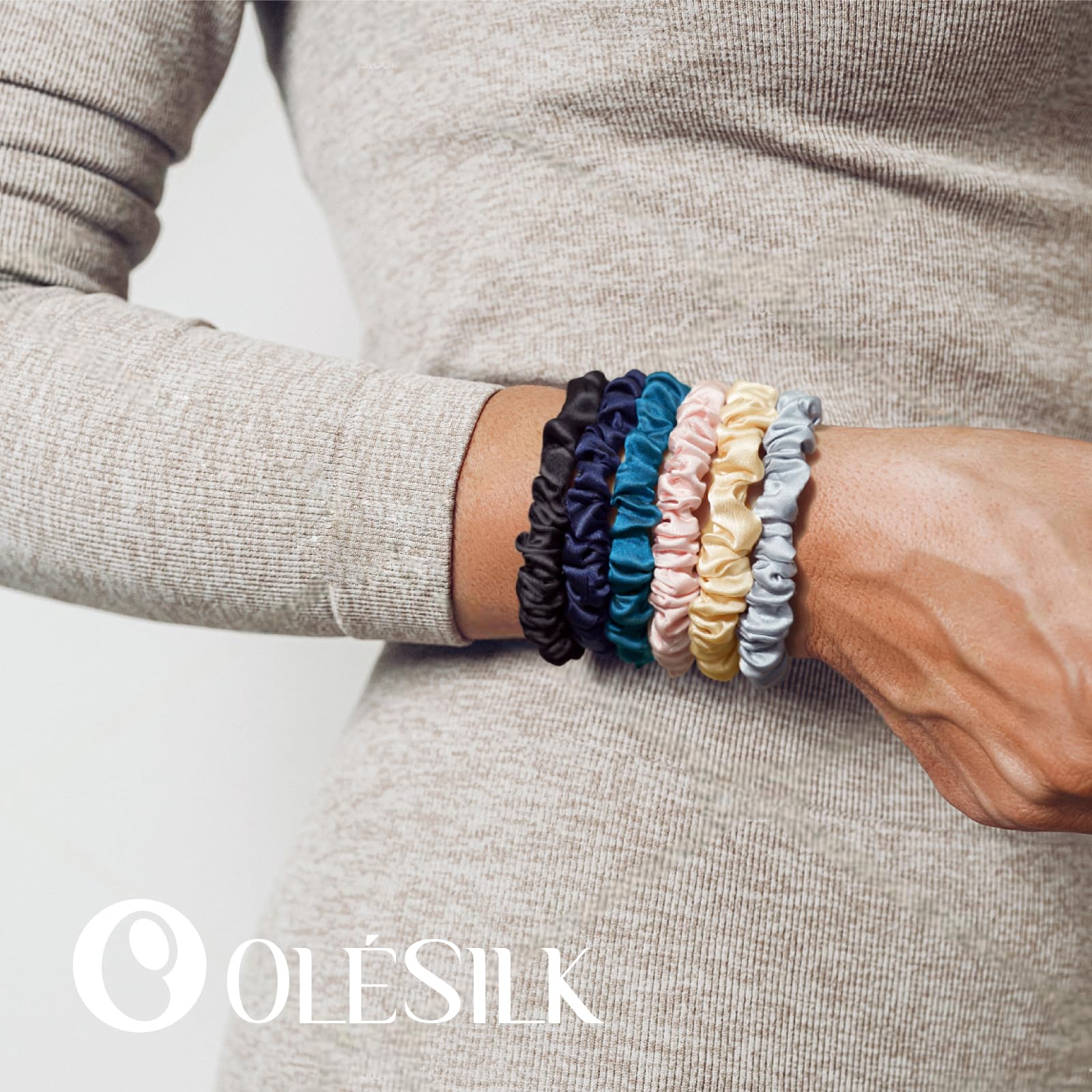 OLESILK scrunchies seda Morera uso diario, cómodo y suave