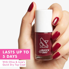 Esmalte Olive & June con brocha amplia para cobertura uniforme