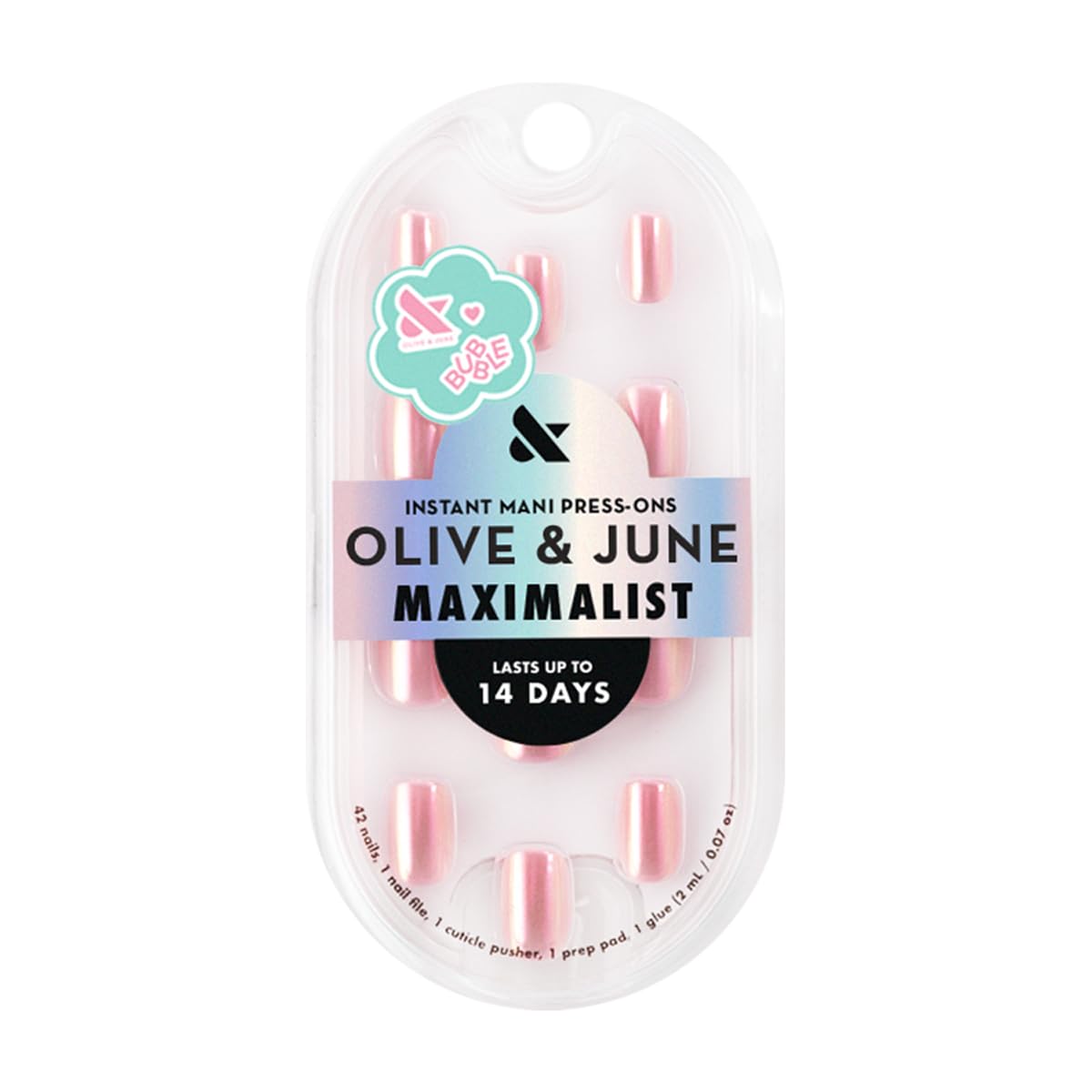 Olive & June Instant Mani maximalist 21 tallas para un ajuste cómodo y natural