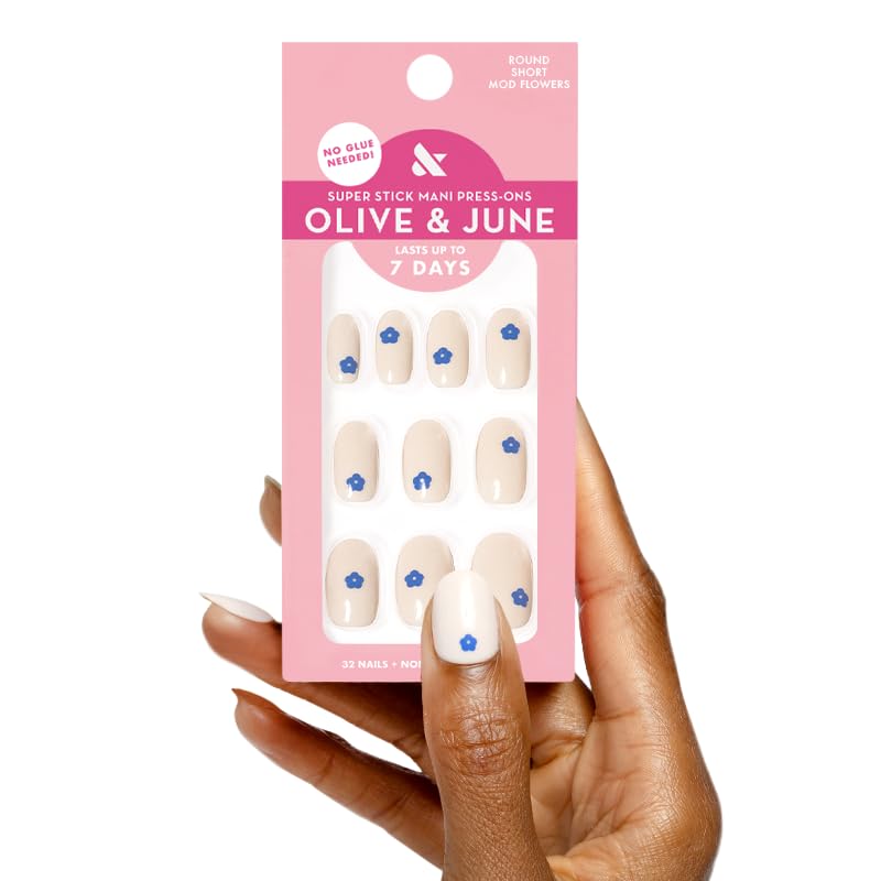 Kit de tapas adhesivas Olive & June Super Stick Mani para uñas, aplicación rápida