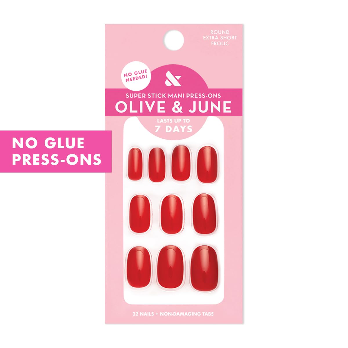 Olive & June Super Stick Mani – set de 32 uñas y 16 tallas para ajuste perfecto