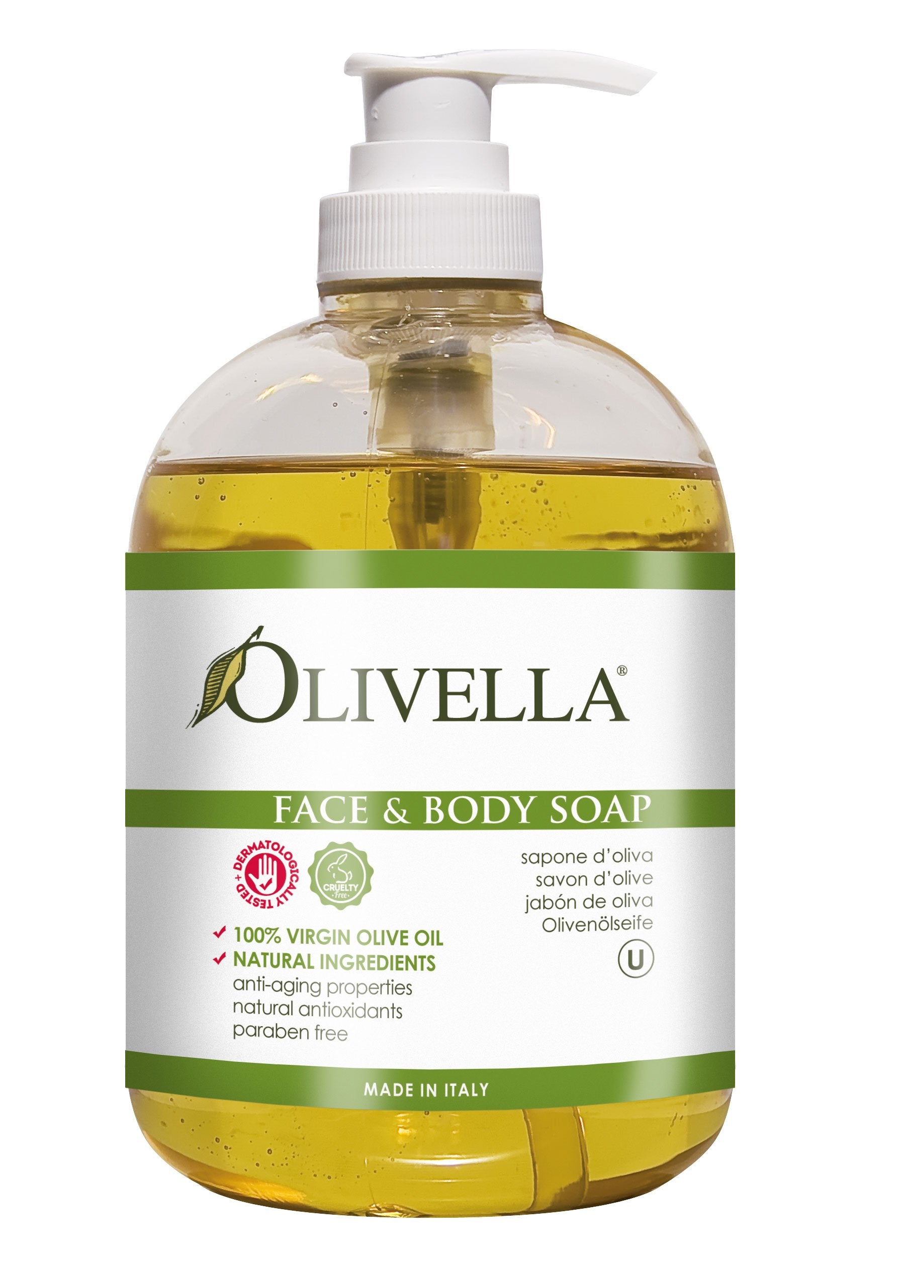 Olivella jabón facial y corporal con aceite de oliva virgen para piel suave