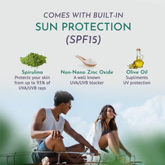Protección UV con óxido de zinc no nano de OM Botanical para piel.