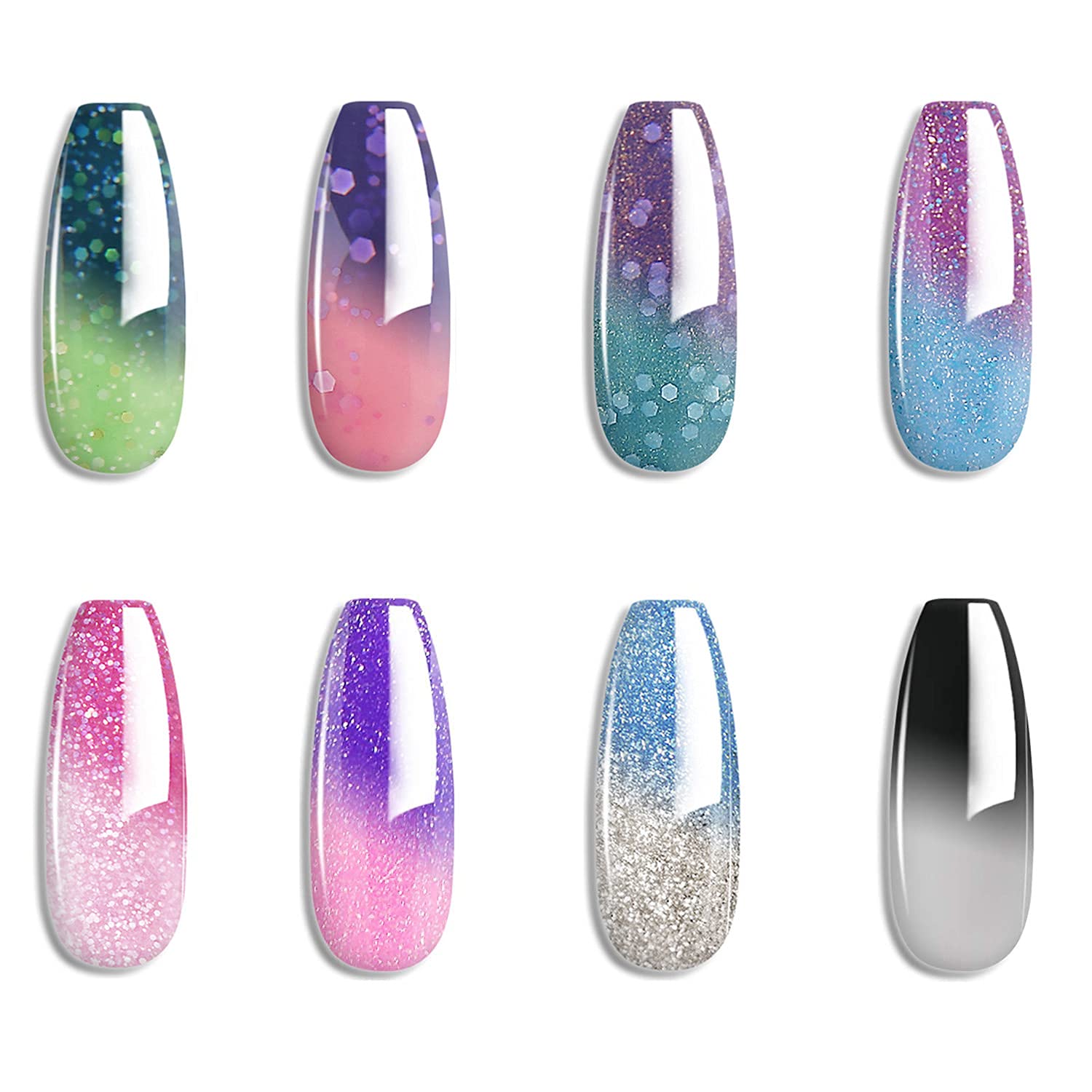 Omainy cambio de color: esmalte gel púrpura para uñas vibrantes