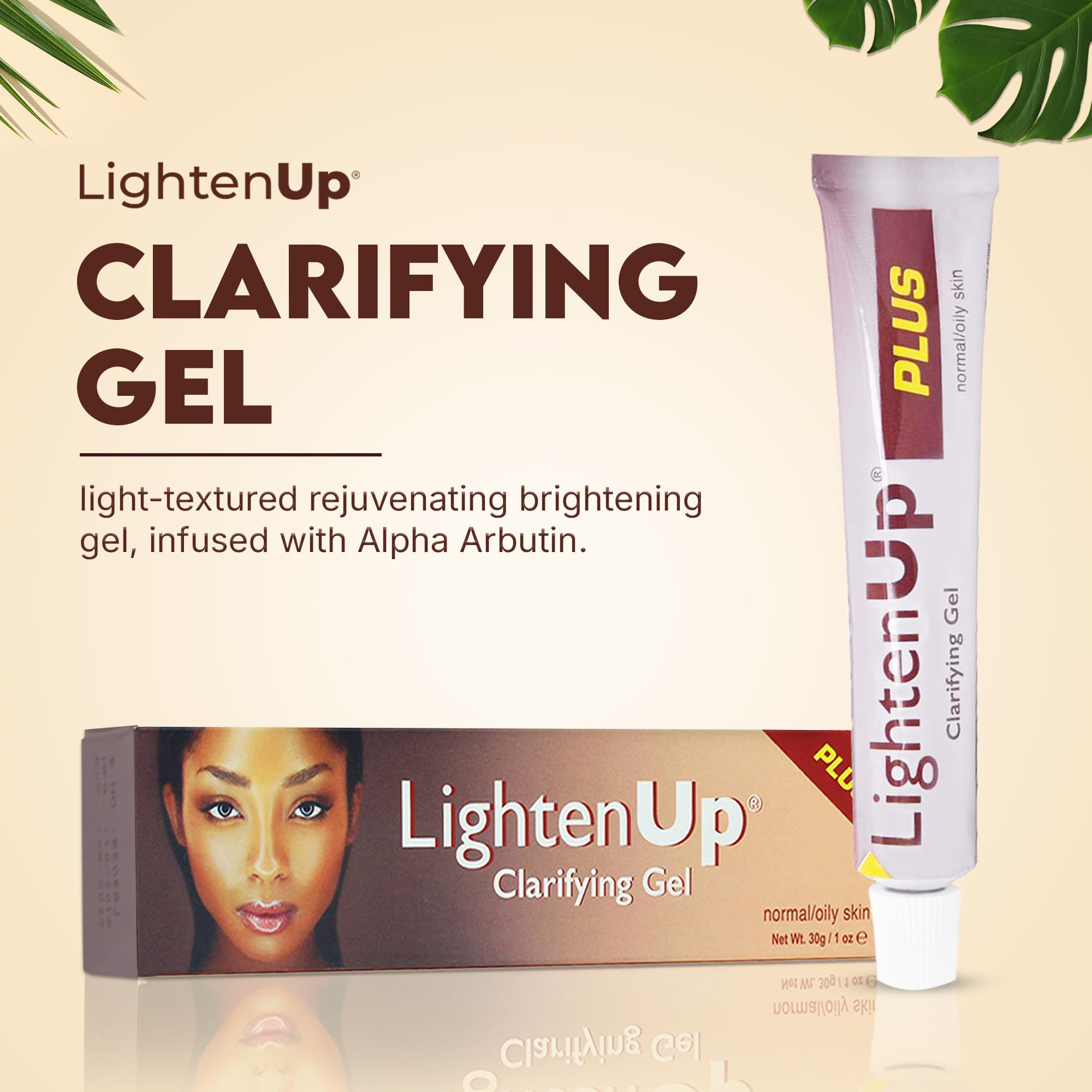 OMIC Lighten-Up Plus Clarifying Gel, textura ligera para uso diario.
