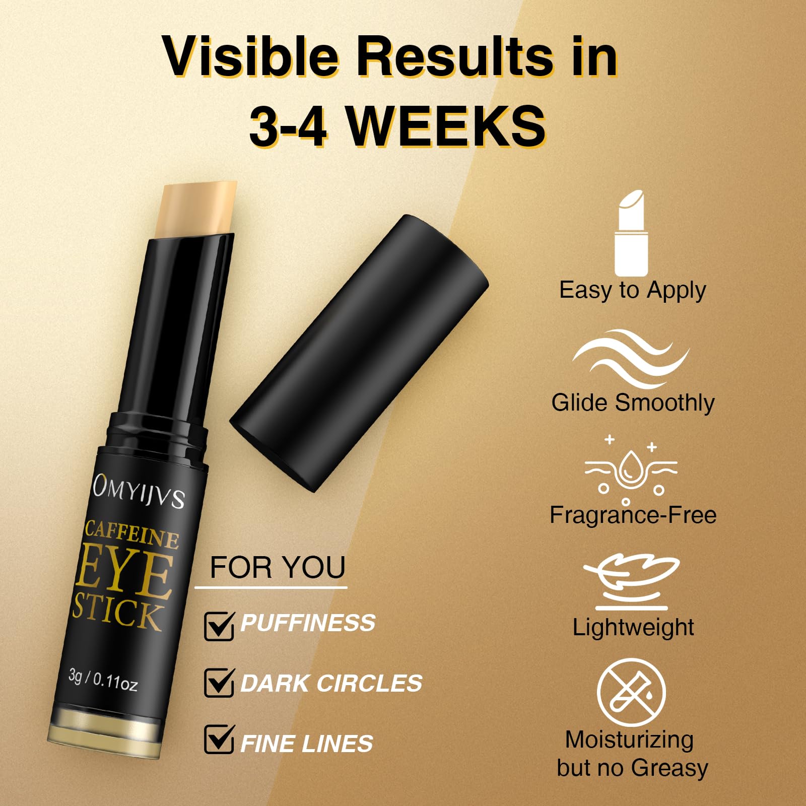 Ingredientes clave de OMYIJVS Caffeine Eye Stick para hidratar la zona ocular