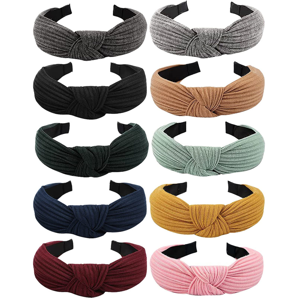 Ondder diademas nudo set de 10 colores, ideal para looks diarios.