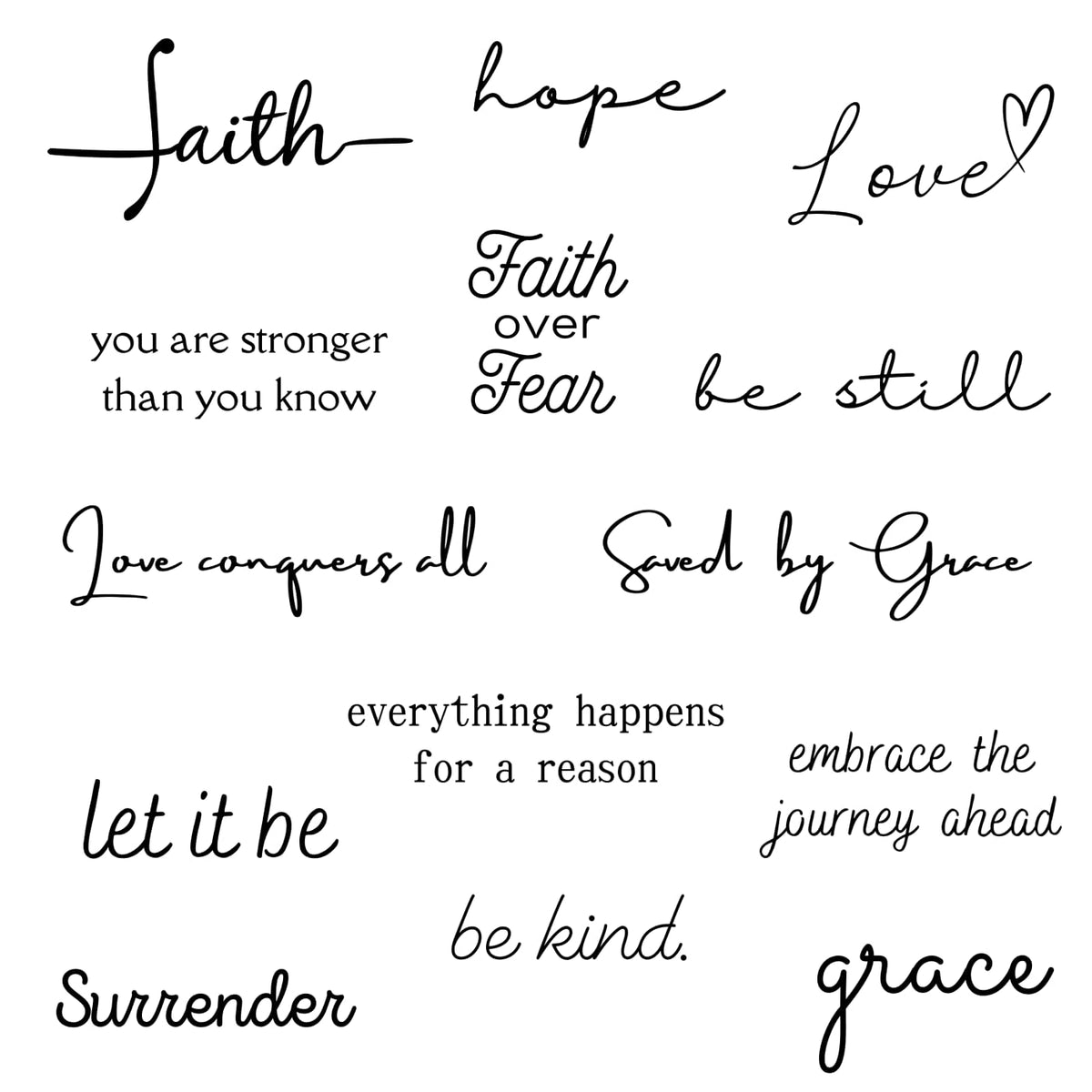 One Grace Soul Collection: tatuaje mini realista negro para uso diario