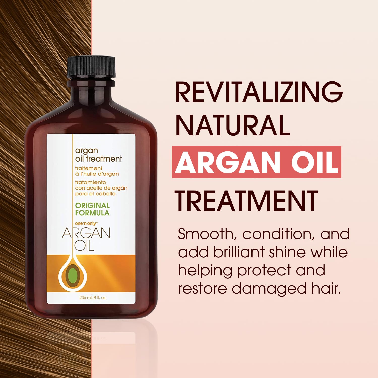 One 'N Only Brillo para cabello y extensiones con acabado natural.