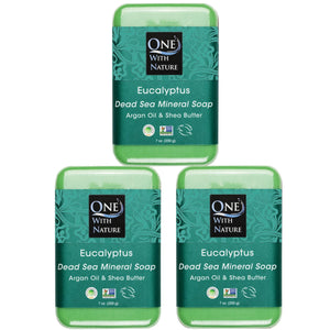 One With Nature jabon-eucalipto-barra: exfolia piel suave y fresca.