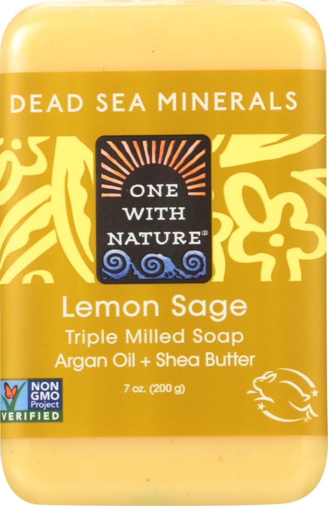 Jabón One With Nature con minerales del Mar Muerto, barra en baño para piel suave