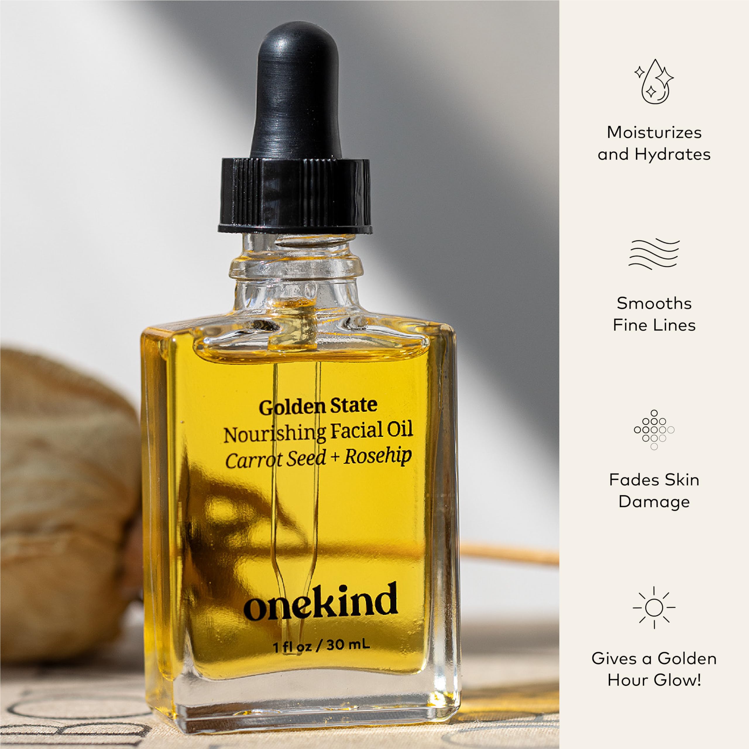 Onekind Golden State: fórmula suave para piel sensible que cuida la barrera.